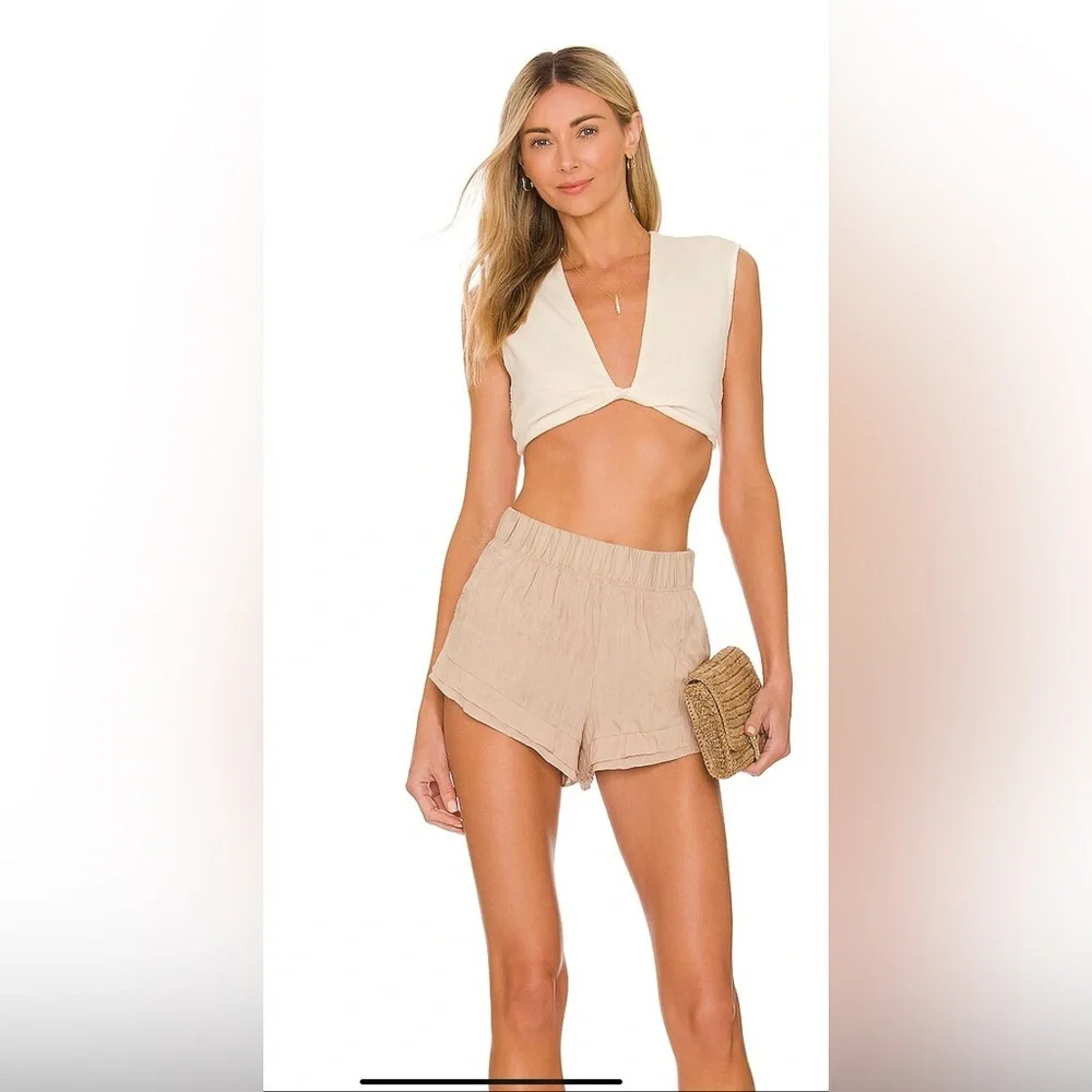 Free People Lets Go Out Short Khaki - Picture 1 of 5